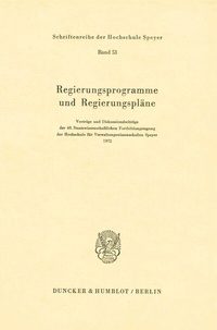Abbildung von: Regierungsprogramme und Regierungspläne. - Duncker & Humblot