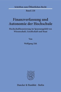 Abbildung von: Finanzverfassung und Autonomie der Hochschule. - Duncker & Humblot