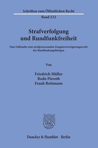Abbildung von: Strafverfolgung und Rundfunkfreiheit. - Duncker & Humblot