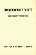 Cover: Dimensionen des Rechts. - Duncker & Humblot