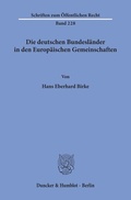 Bild: Die deutschen Bundesländer in den Europäischen Gemeinschaften. - Duncker & Humblot