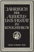 Cover: Jahrbuch der Albertus-Universit&auml;t zu K&ouml;nigsberg-Pr. - Duncker & Humblot