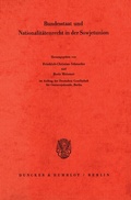 Cover: Bundesstaat und Nationalit&auml;tenrecht in der Sowjetunion. - Duncker & Humblot
