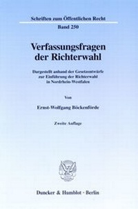 Abbildung von: Verfassungsfragen der Richterwahl. - Duncker & Humblot