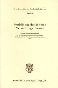 Abbildung von: Fortbildung des höheren Verwaltungsdienstes. - Duncker & Humblot