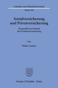 Abbildung von: Sozialversicherung und Privatversicherung. - Duncker & Humblot