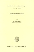 Cover: Amtsverbrechen. - Duncker & Humblot
