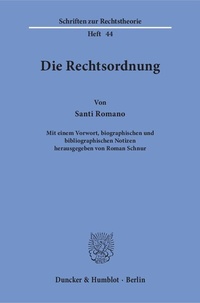 Enlarge image Cover: Die Rechtsordnung. - Duncker & Humblot