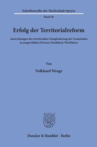 Abbildung von: Erfolg der Territorialreform. - Duncker & Humblot