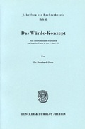 Cover: Das W&uuml;rde-Konzept. - Duncker & Humblot