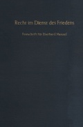 Cover: Recht im Dienst des Friedens. - Duncker & Humblot