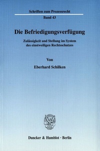 Abbildung von: Die Befriedigungsverfügung. - Duncker & Humblot