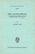 Cover: Nation und Nationalliteratur. - Duncker & Humblot