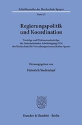 Cover: Regierungspolitik und Koordination. - Duncker & Humblot