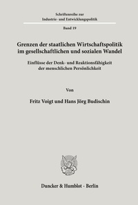 Abbildung von: Grenzen der staatlichen Wirtschaftspolitik im gesellschaftlichen und sozialen Wandel. - Duncker & Humblot