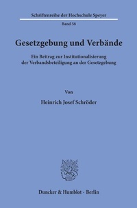 Abbildung von: Gesetzgebung und Verbände. - Duncker & Humblot