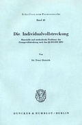 Cover: Die Individualvollstreckung. - Duncker & Humblot