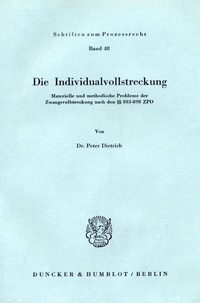 Abbildung von: Die Individualvollstreckung. - Duncker & Humblot