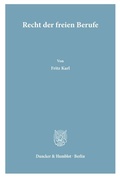 Cover: Recht der freien Berufe. - Duncker & Humblot