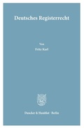 Cover: Deutsches Registerrecht. - Duncker & Humblot