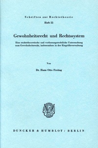 Abbildung von: Gewohnheitsrecht und Rechtssystem. - Duncker & Humblot