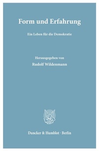 Abbildung von: Form und Erfahrung. - Duncker & Humblot