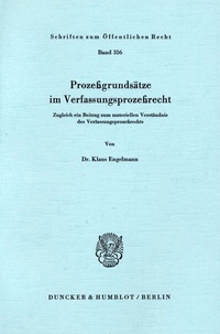 Abbildung von: Prozeßgrundsätze im Verfassungsprozeßrecht. - Duncker & Humblot