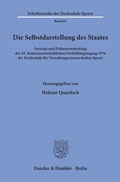 Cover: Die Selbstdarstellung des Staates. - Duncker & Humblot