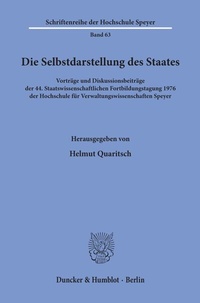 Abbildung von: Die Selbstdarstellung des Staates. - Duncker & Humblot