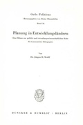 Cover: Planung in Entwicklungsl&auml;ndern. - Duncker & Humblot