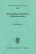 Cover: Rechtsgrundlage und Reichweite der Betriebsrisikolehre. - Duncker & Humblot