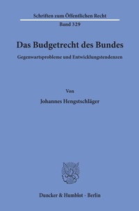 Abbildung von: Das Budgetrecht des Bundes. - Duncker & Humblot