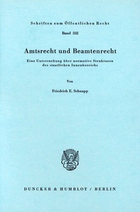Abbildung von: Amtsrecht und Beamtenrecht. - Duncker & Humblot