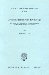 Abbildung von: Gewissensfreiheit und Psychologie. - Duncker & Humblot