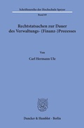Cover: Rechtstatsachen zur Dauer des Verwaltungs- (Finanz-)Prozesses. - Duncker & Humblot