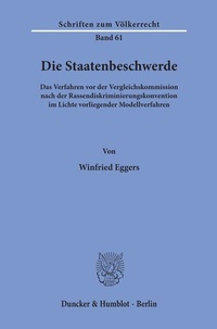 Abbildung von: Die Staatenbeschwerde. - Duncker & Humblot