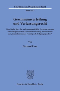 Bild: Gewinnumverteilung und Verfassungsrecht. - Duncker & Humblot