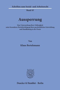 Abbildung von: Aussperrung. - Duncker & Humblot