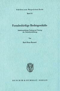 Abbildung von: Formbedürftige Rechtsgeschäfte. - Duncker & Humblot
