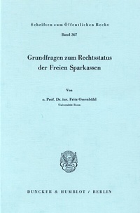 Abbildung von: Grundfragen zum Rechtsstatus der Freien Sparkassen. - Duncker & Humblot