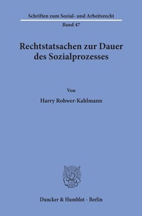 Abbildung von: Rechtstatsachen zur Dauer des Sozialprozesses. - Duncker & Humblot