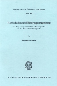 Abbildung von: Hochschulen und Reformgesetzgebung. - Duncker & Humblot