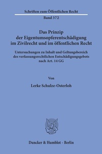 Bild: Das Prinzip der Eigentumsopferentschädigung im Zivilrecht und im öffentlichen Recht. - Duncker & Humblot