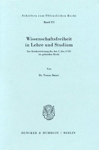 Abbildung von: Wissenschaftsfreiheit in Lehre und Studium. - Duncker & Humblot