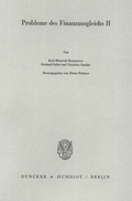 Cover: Probleme des Finanzausgleichs II. - Duncker & Humblot