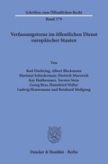 Cover: Verfassungstreue im &ouml;ffentlichen Dienst europ&auml;ischer Staaten. - Duncker & Humblot