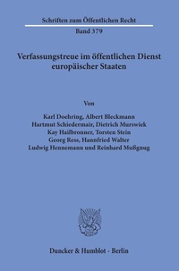 Abbildung von: Verfassungstreue im öffentlichen Dienst europäischer Staaten. - Duncker & Humblot