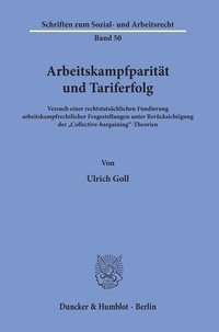 Abbildung von: Arbeitskampfparität und Tariferfolg. - Duncker & Humblot