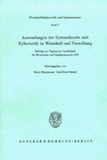 Cover: Anwendungen der Systemtheorie und Kybernetik in Wirtschaft und Verwaltung. - Duncker & Humblot