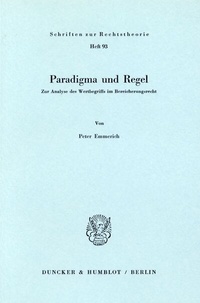 Enlarge image Cover: Paradigma und Regel. - Duncker & Humblot